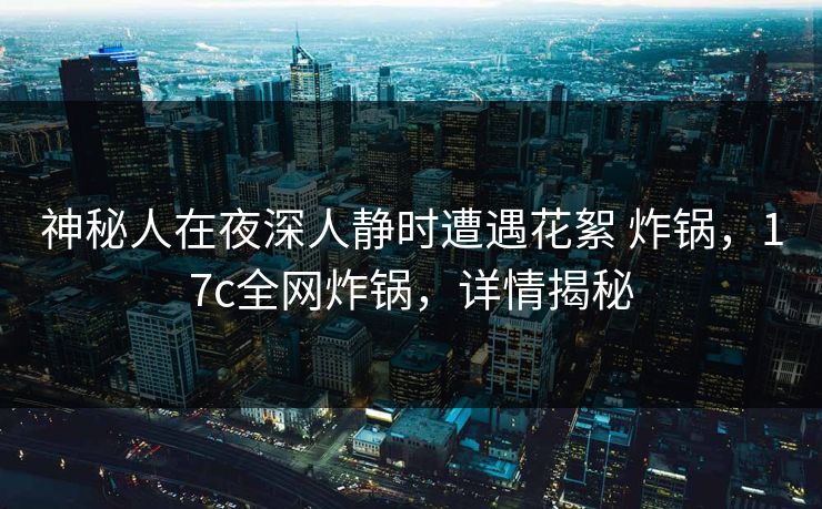 神秘人在夜深人静时遭遇花絮 炸锅，17c全网炸锅，详情揭秘