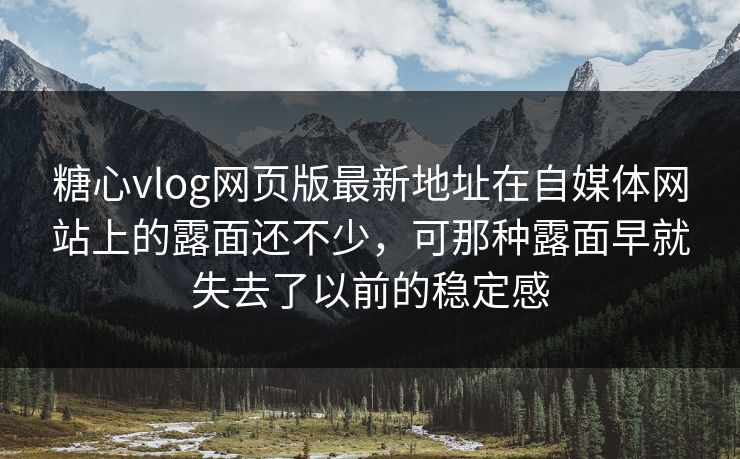 糖心vlog网页版最新地址在自媒体网站上的露面还不少，可那种露面早就失去了以前的稳定感